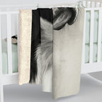 Boston Terrier Charcoal Portrait Sherpa Fleece Blanket | Dog Lover Gift — detail view