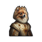 Pomeranian Kings & Queens Royal Portrait Sticker, Dog Portrait Vinyl Decal, Kiss-Cut Sticker, Pomeranian Lover Gift