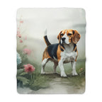 Beagle Watercolor Rain Garden Throw Blanket | Premium Dog Prints | Tritan — secondary view