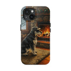 Acrylic Miniature Schnauzer - Winter Hearth | Tough Phone Case