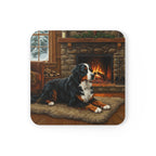 Acrylic Bernese Mountain Dog - Winter Hearth | Cork Back Coaster