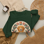 Golden Retriever Folk Paper-Cut Christmas Crewneck Sweatshirt — view 4