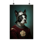 Boston Terrier Medieval Knight Portrait Matte Poster, Regal Dog Art Print, Boston Terrier Lover Gift, Wall Art