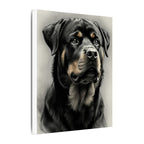 Rottweiler Wall Art, Charcoal Dog Portrait Canvas Print, Rotti Lover Gift, Modern Pet Art Decor