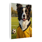Border Collie Oil Painting Soccer Portrait Stretched Canvas Wall Art | Energetic Dog Lover Gift | Premium Pet Decor