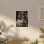 Cavalier King Charles Spaniel Medieval Knight Portrait Canvas Wall Art, Regal Dog Painting, Stretched Canvas
