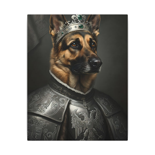 German Shepherd Kings & Queens Royal Portrait Canvas Wall Art, Regal Dog Painting, German Shepherd Lover Gift, Stretched Canvas