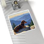 Acrylic Dachshund - Mountain Overlook | Kiss-Cut Stickers
