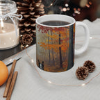 Acrylic Boston Terrier - Autumn Woods | Ceramic Mug 11oz