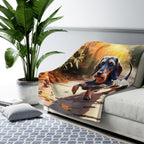 Dachshund Watercolor Autumn Path Throw Blanket | Premium Dog Prints | Tritan — view 8 of 9