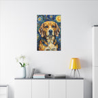 Beagle Post-Impressionist Oil Painting Canvas Print, Dog Wall Art Decor, Pet Lover Gift