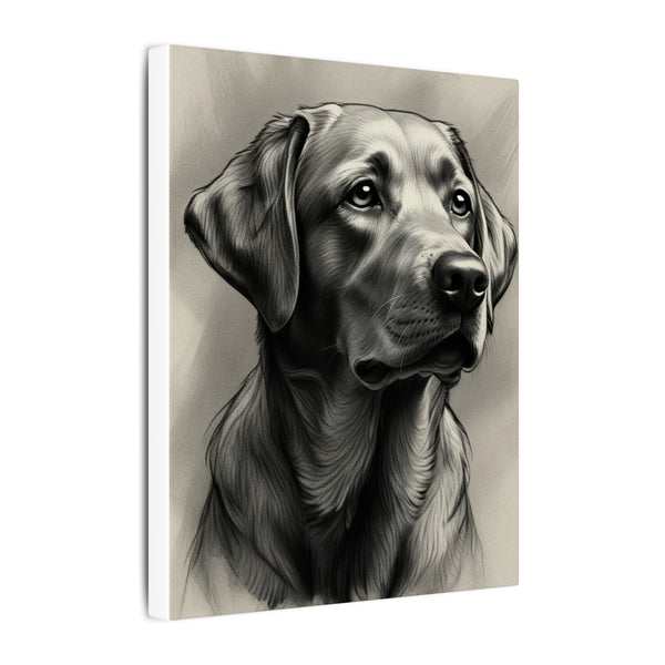 Labrador Retriever Charcoal Portrait Canvas Print | Dog Wall Art Gift | Black Lab Lover Decor | Pet Owner Minimalist Fine Art