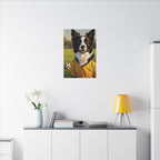 Border Collie Oil Painting Soccer Portrait Stretched Canvas Wall Art | Energetic Dog Lover Gift | Premium Pet Decor