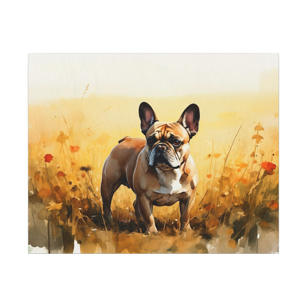 French Bulldog Acrylic Painting Stretched Canvas Wall Art | Frenchie Lover Gift | Dog Pet Portrait Print Home Decor
