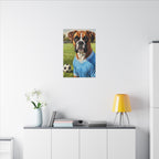 Boxer Dog Oil Painting Soccer Portrait Canvas Wall Art Decor Gift for Dog Lover