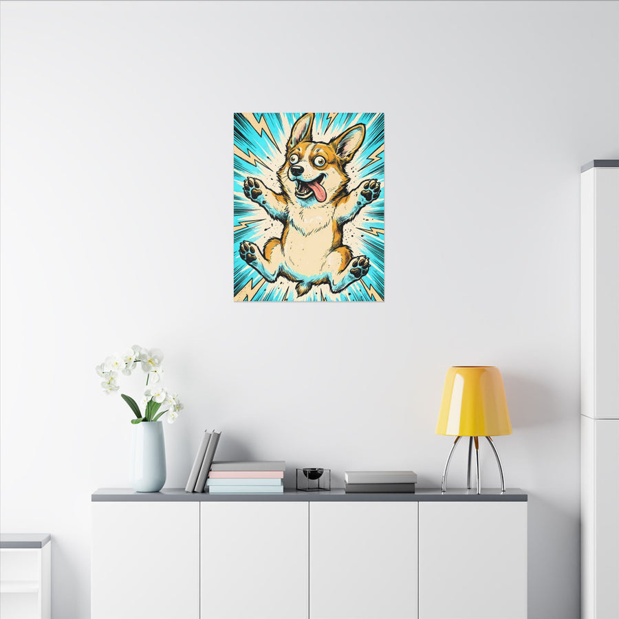 Pop Art Corgi Canvas | Bold Dog Wall Art