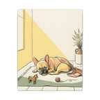 French Bulldog Nursery Storybook canvas print by Tritan, angled view