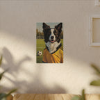 Border Collie Oil Painting Soccer Portrait Stretched Canvas Wall Art | Energetic Dog Lover Gift | Premium Pet Decor
