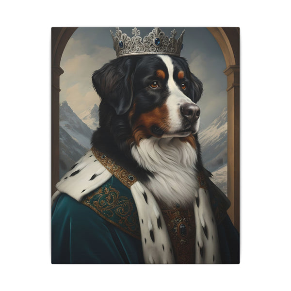 Bernese Mountain Dog Kings & Queens Royal Portrait Canvas Wall Art, Regal Dog Painting, Bernese Mountain Dog Lover Gift, Stretched Canvas