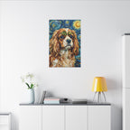Cavalier King Charles Spaniel Post-Impressionist Oil Painting Canvas Wall Art | Cavalier Gift | Dog Decor