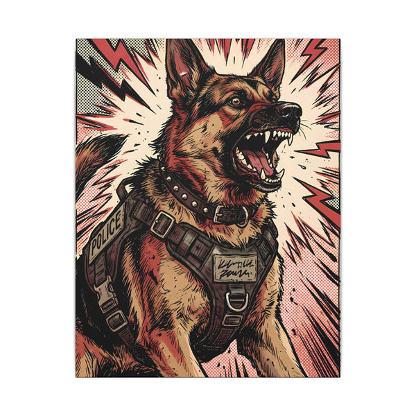 Comic Book German Shepherd Canvas | Bold Dog Wall Art