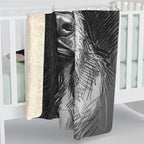 German Shepherd Charcoal Portrait Throw Blanket | Premium Dog Art | Tritan