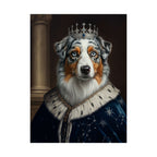 Australian Shepherd Kings & Queens Royal Portrait Matte Poster, Regal Dog Art Print, Australian Shepherd Lover Gift, Wall Art