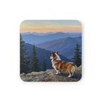 Acrylic Corgi - Mountain Overlook | Cork Back Coaster