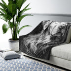 Golden Retriever Charcoal Portrait Throw Blanket | Premium Dog Art | Tritan