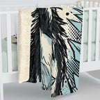 Husky Comic Pop Art Throw Blanket | Premium Dog Art | Tritan
