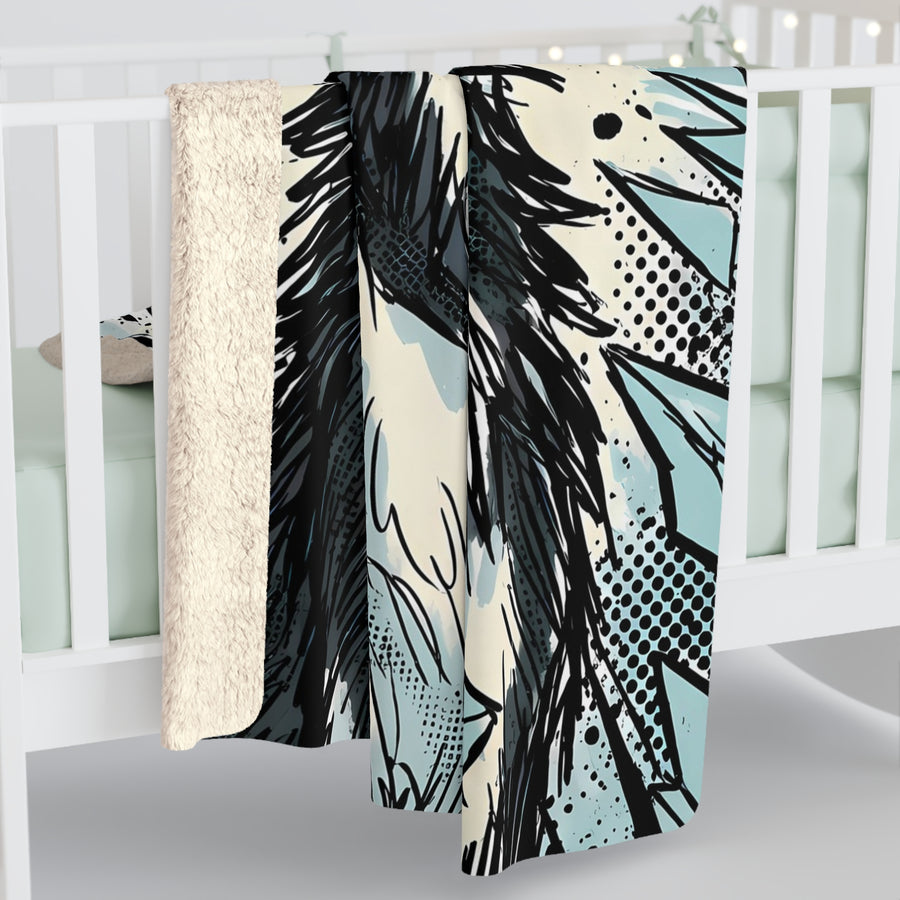 Husky Comic Pop Art Throw Blanket | Premium Dog Art | Tritan