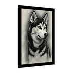 Siberian Husky Charcoal Portrait Canvas Wall Art, Dog Lover Gift, Pet Memorial Art, Nordic Dog Home Decor