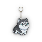 Chibi Siberian Husky Plush Keychain | Tritan