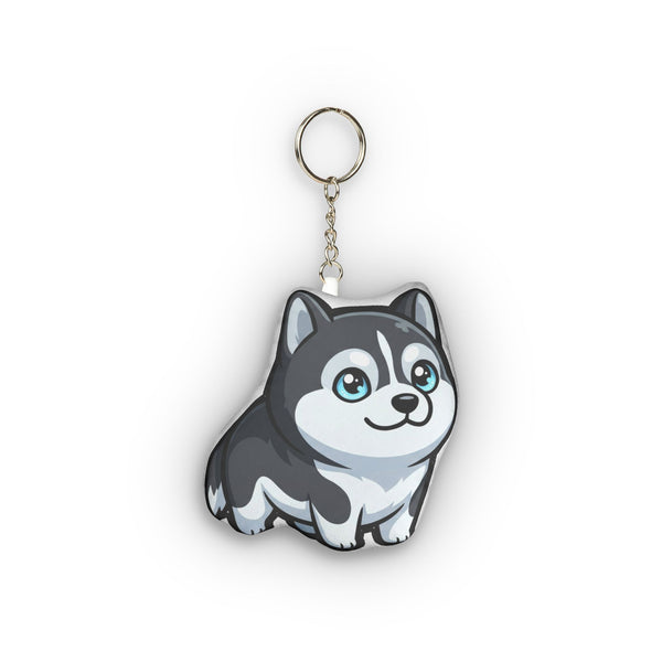 Chibi Siberian Husky Plush Keychain | Tritan