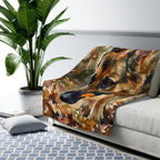 German Shepherd Watercolor Autumn Path Sherpa Fleece Blanket | Dog Lover Gift
