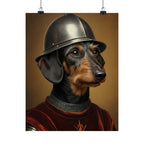 Dachshund Medieval Knight Portrait Matte Poster, Regal Dog Art Print, Dachshund Lover Gift, Wall Art