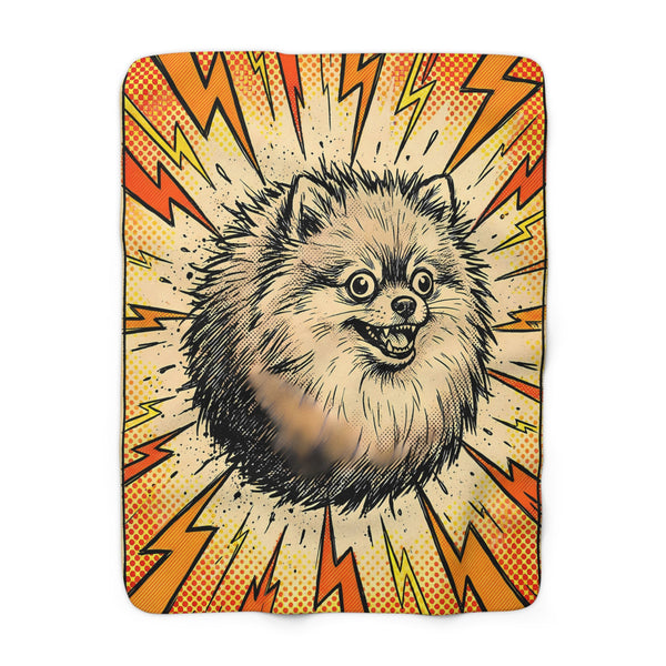 Pomeranian Comic Pop Art Throw Blanket | Premium Dog Art | Tritan