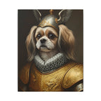 Shih Tzu Medieval Knight Portrait Canvas Wall Art, Regal Dog Painting, Shih Tzu Lover Gift, Stretched Canvas