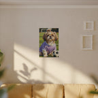 Shih Tzu Oil Painting Soccer Portrait Canvas Wall Art | Dog Lover Gift | Pet Decor | Sports Fan Art