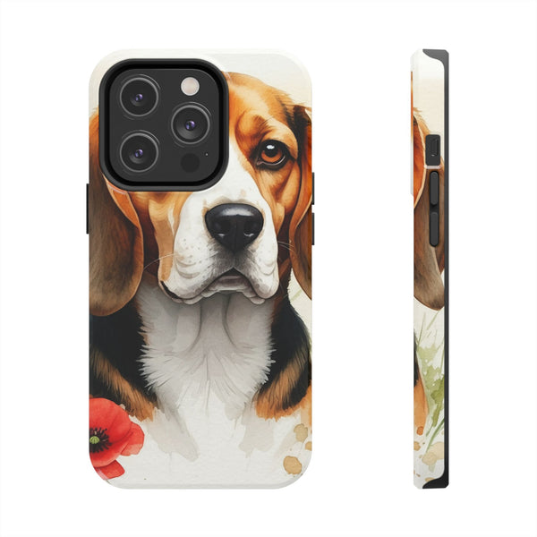 Beagle Watercolor Wildflower Field Phone Case | Premium Dog Prints | Tritan