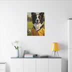 Border Collie Oil Painting Soccer Portrait Stretched Canvas Wall Art | Energetic Dog Lover Gift | Premium Pet Decor
