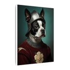 Boston Terrier Medieval Knight Portrait Canvas Wall Art, Regal Dog Painting, Boston Terrier Lover Gift, Stretched Canvas