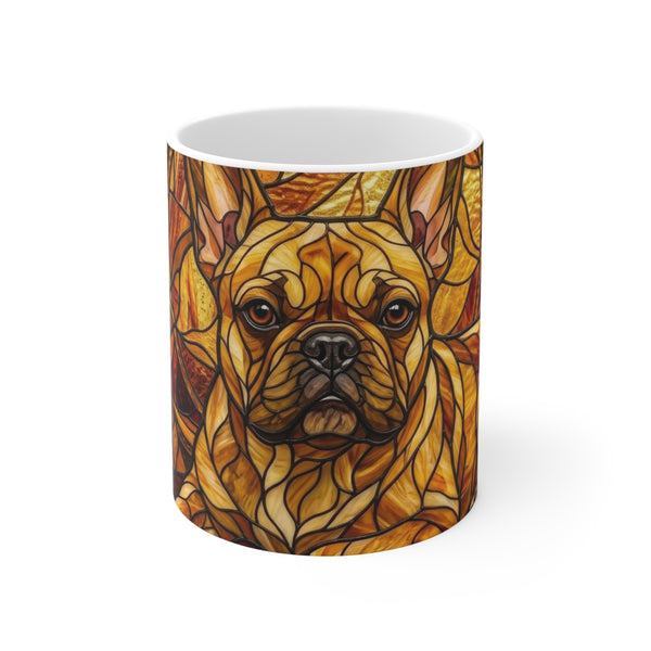 French Bulldog Stained Glass Warm Jewel Ceramic Mug 11oz | Dog Lover Gift