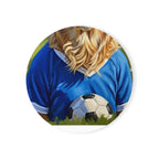 Golden Retriever Oil Painting Soccer Portrait Coaster | Dog Art Gift | Pet Decor