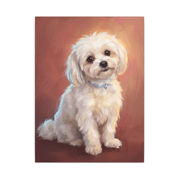Maltese — Painted Portrait Canvas (Style B) — Lifestyle View
