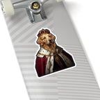 Golden Retriever Kings & Queens Royal Portrait Sticker, Dog Portrait Vinyl Decal, Kiss-Cut Sticker, Golden Retriever Lover Gift