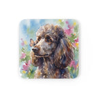 Poodle Watercolor Drink Coaster by Tritan — angled detail view