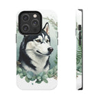 Siberian Husky Watercolor Botanical Wreath Phone Case | Premium Dog Prints | Tritan — secondary view