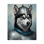Siberian Husky Medieval Knight Portrait Matte Poster, Regal Dog Art Print, Siberian Husky Lover Gift, Wall Art