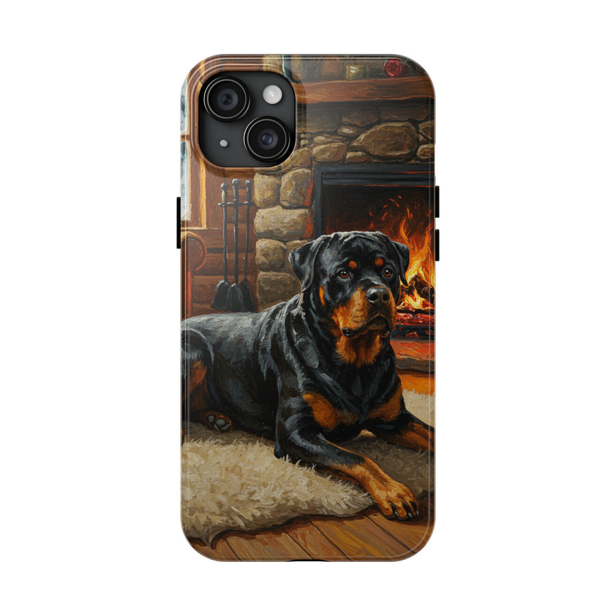 Acrylic Rottweiler - Winter Hearth | Tough Phone Case